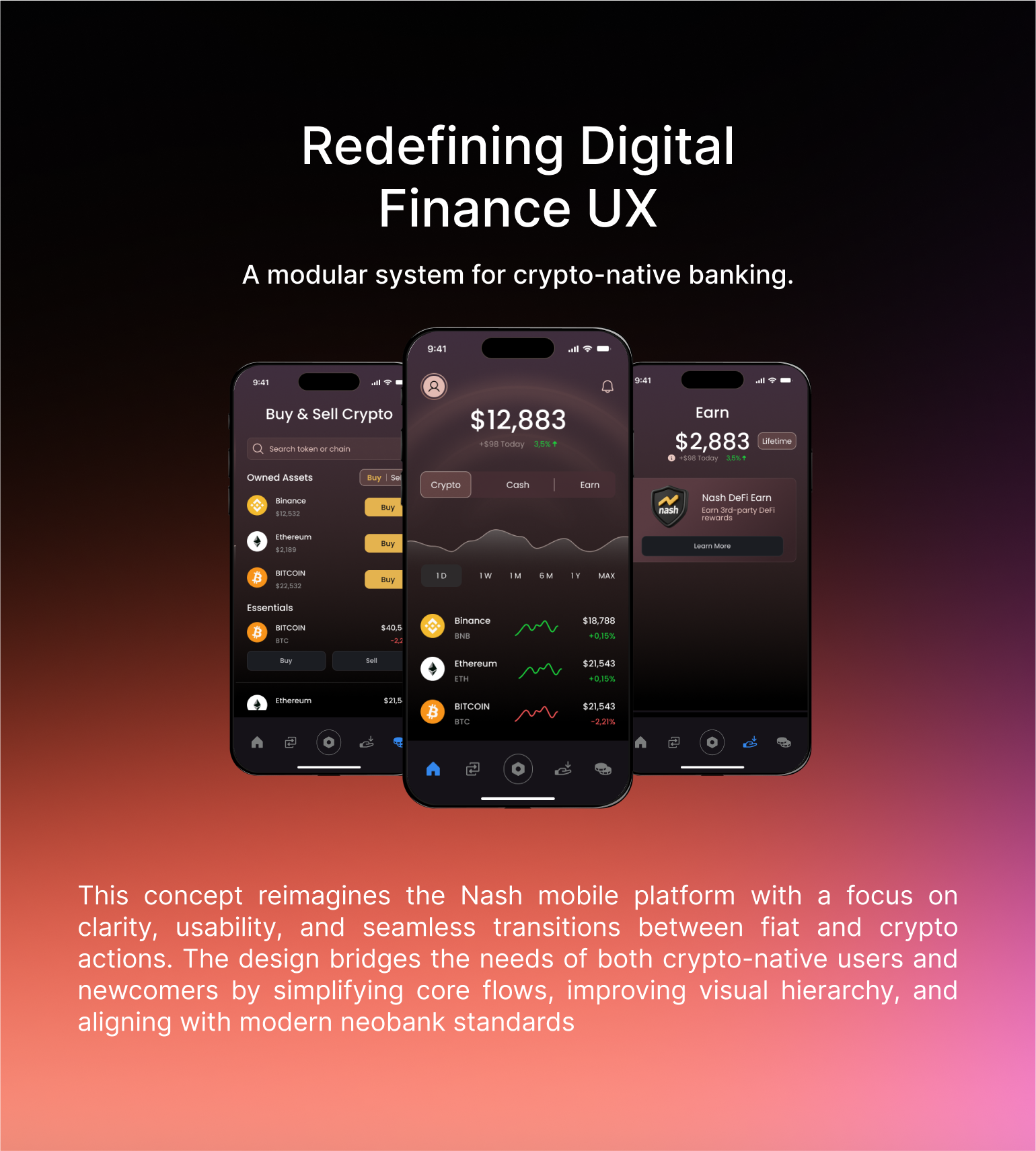 Reimagining Finance UX for the Crypto-Native Era app banking crypto dark mode defi finance modular ui ux