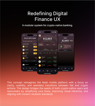 Reimagining Finance UX for the Crypto-Native Era app banking crypto dark mode defi finance modular ui ux