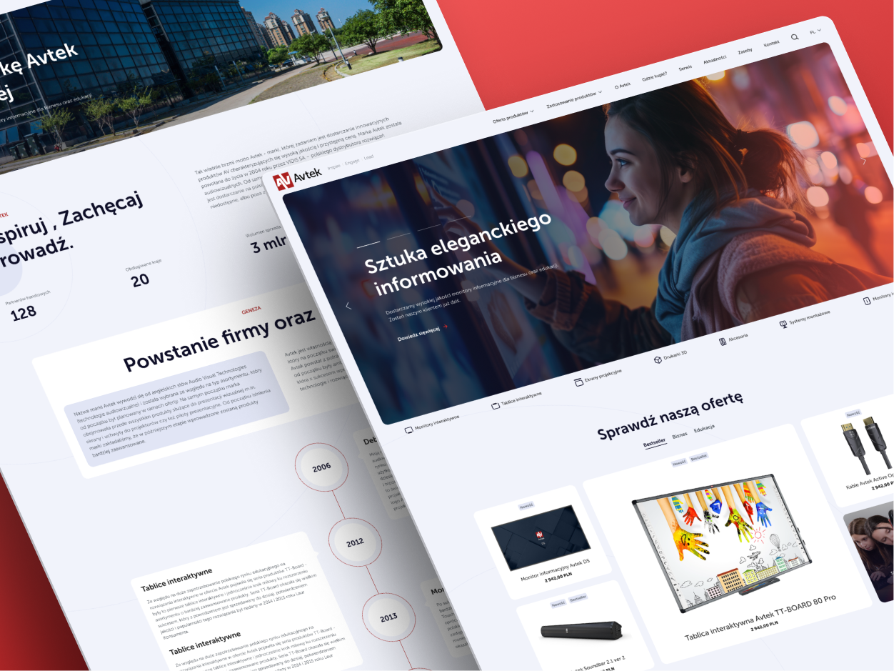 Corporate Website for Avtek – Tech & Innovation Brand b2b business clean corporate graphic design landing page minimalistic modern products tech technology ui ux webdesign website