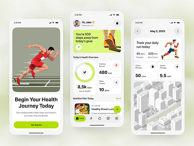 Fitness Mobile App app app design fitnessapp fitnessdesign fitnessmobileapp healthapp ios mobile mobile app mobile ui step steps tracker ui design uiux workouttracker