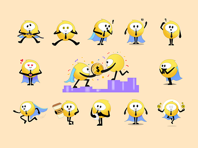 CreditReady mascot in action actions character character design finance fintech graphic design illustration kinexa.agency kinexaagency mascot mascot actions mascot design