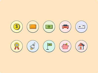 CreditReady personalised icons custom icons finance fintech graphic design icons illustration kinexa.agency kinexaagency personalised icons