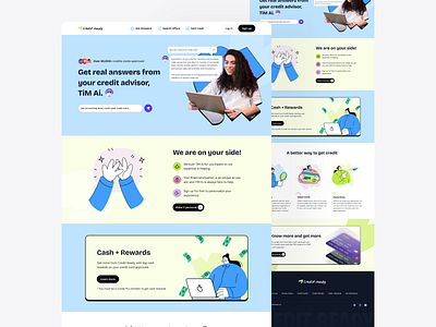 CreditReady home page first draft branding custom site finance fintech kinexa.agency kinexaagency landing page landing page design ui design ui ux ui ux design uiux ux design web design website design