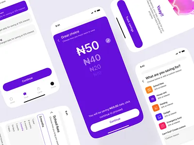 Savings mobile app 3d animation branding graphic design motion graphics ui