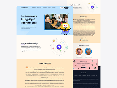 CreditReady about us page design about us about us design about us page branding careers design finance fintech illustration kinexa.agency kinexaagency landing page design ui ui ux ux web design website design