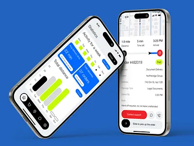 Mobile Shipping App for Couriers app design application ui dashboard ui logistics app mobile mobile app design mobile app ui mobile ui shipping app ui ux design user interface