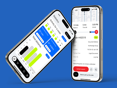 Mobile Shipping App for Couriers app design application ui dashboard ui logistics app mobile mobile app design mobile app ui mobile ui shipping app ui ux design user interface