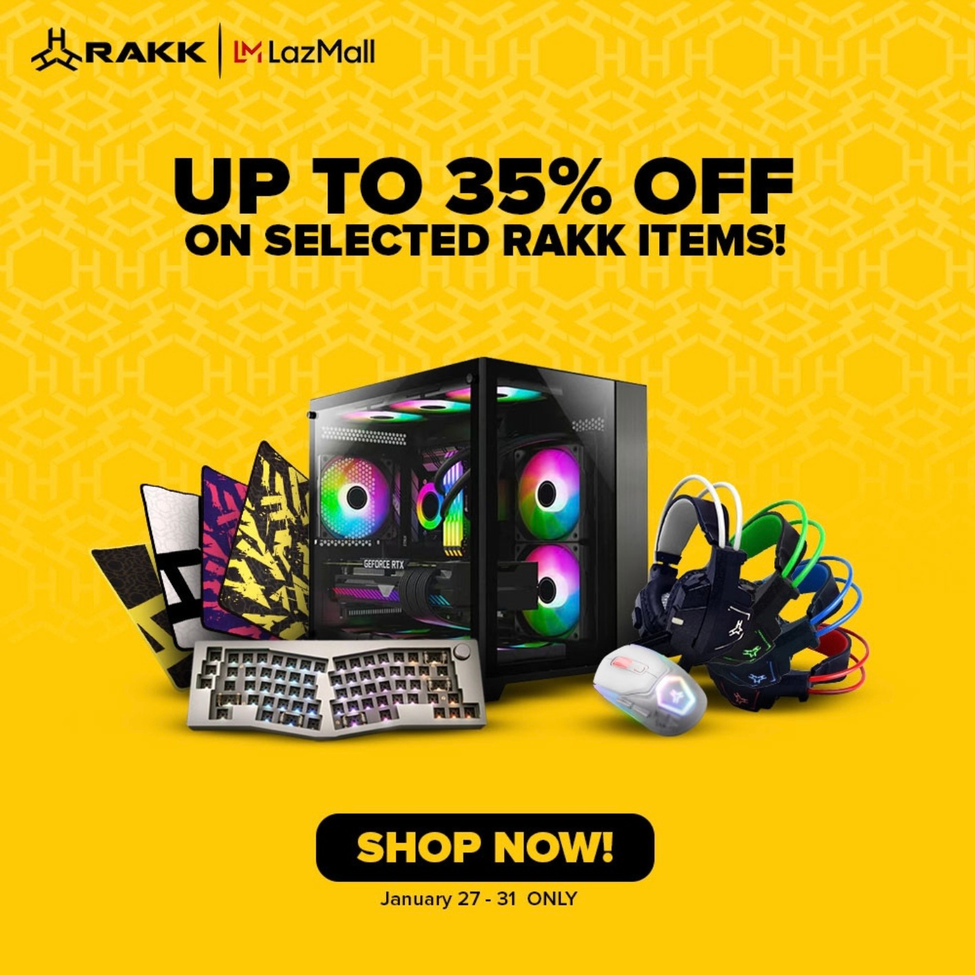 Placing multiple products in one photo. RAKK LAZMALL PERCENT OFF ecomm lazmall poster rakk