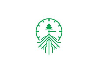 Tree Clock Logo abstract logo brand identity branding clock creative logo design graphic design lineart logo logo design logo design concept logomaker logotype minimal modern simple tech tree