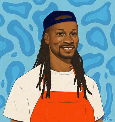 Illustrations for Food & Wine magazine chefs digital editorial food wine illustration portraits procreate