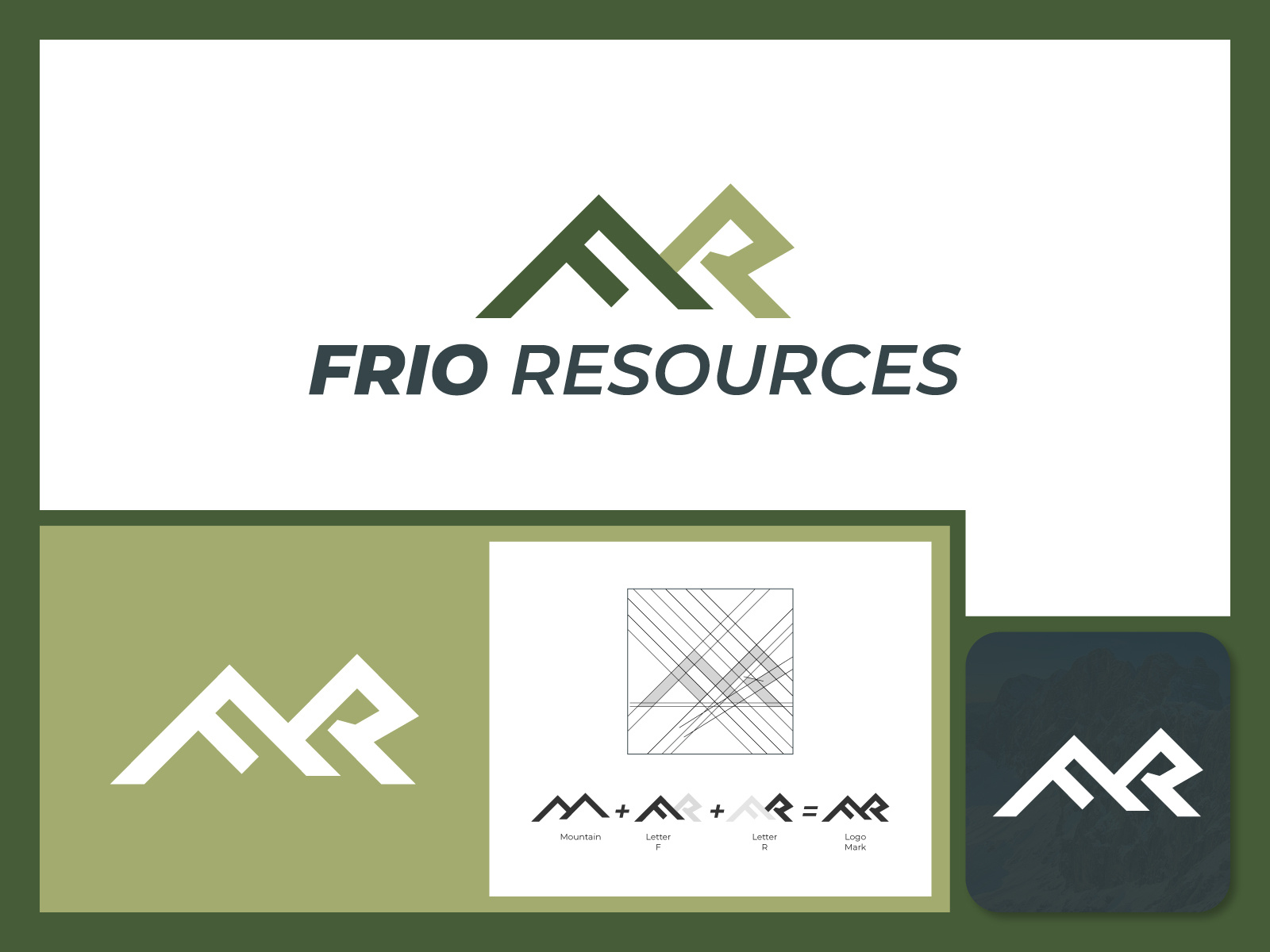 Frio -F logo | R logo mark | mountain logo ideas abstract branding brandmark business logo creative logo f icon f logo design graphic design letter f lettermark logomark minimal logo modern logo r letter logo timeless logo