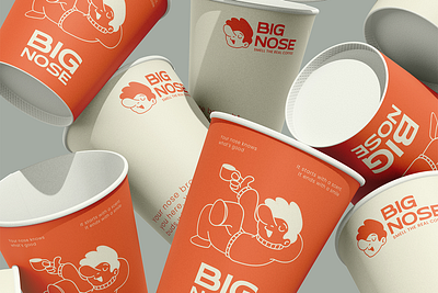 Big Nose Visual Identity app logo apparel badge brand branding business card custom design design studio editorial icon illustration lineart logo logo branding logomark stationary visual identity