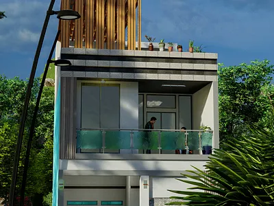 3 stories house 3d design exterior graphic design illustration render 3d