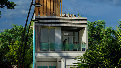 3 stories house 3d design exterior graphic design illustration render 3d