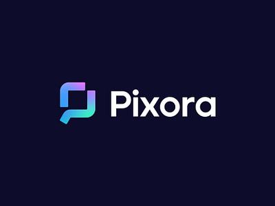 Pixora - Logo Concept 3 ai app icon arrow brand branding connection editing forward growth identity logo logodesign photo photography platform symbol