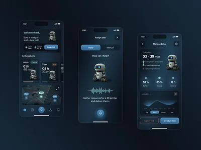 Space bot mobile app app bot design figma layout mobile mobile app space task ui ui ux design uiux ux