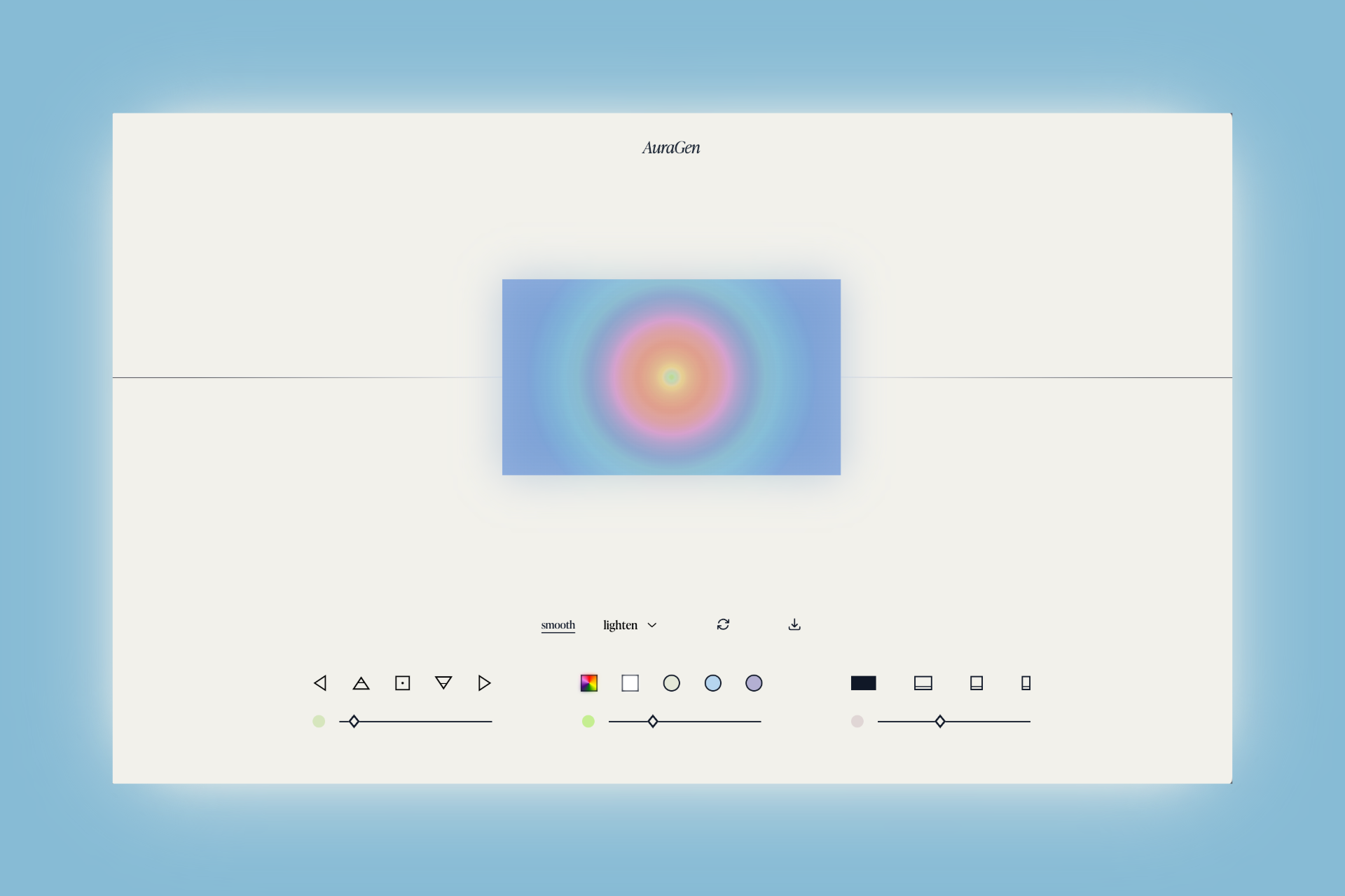 AuraGen New Features - A radial gradient generator web app auragen gradient gradient generator linear gradient radial gradient wallpaper wallpaper generator app wallpaper website
