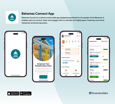 Bahamas Connect App branding graphic design mobileapp
