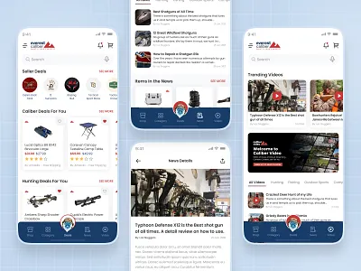 Product Deals & News! activity blue and white deals design e commerce hunting mobile app pricing product news seller trekking trending videos ui ux strategy