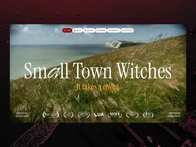 Landing Page. Small Town Witches cinema design home page landin page landing menu motion graphics movie design one page scroll ui uiux user interface user interface design ux webdesign webflow webflow design