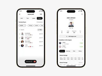 Player list app app design clean dashboard design figma mobile app mobile app design mobile design ui ux ux design