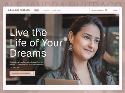 Website Design for Alejandra Buitrago – Human Design & Coaching branding clean ui healthcare ui healthcare web design human design landing page mental health ui mental health website modern ui soft ui ui ui ux design ux web design health