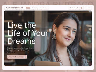 Website Design for Alejandra Buitrago – Human Design & Coaching branding clean ui healthcare ui healthcare web design human design landing page mental health ui mental health website modern ui soft ui ui ui ux design ux web design health