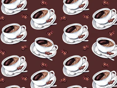 Cup of coffee pattern barista cafe art coffee art coffee design coffee lover coffee shop pattern coffee surface pattern