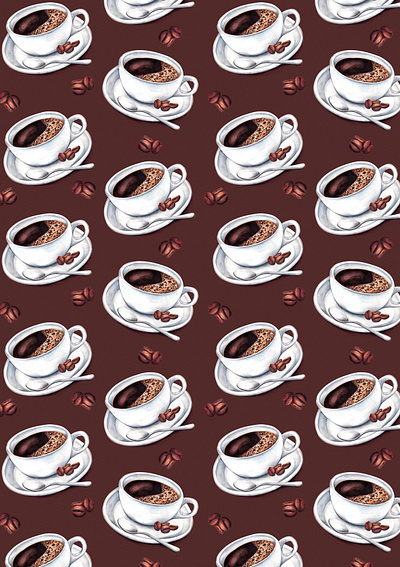 Cup of coffee pattern barista cafe art coffee art coffee design coffee lover coffee shop pattern coffee surface pattern