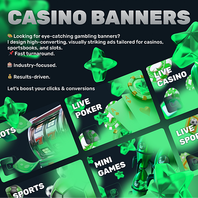 Casino Banners branding casino casino design design gambling gambling design graphic design illustration slot ui ux ux design