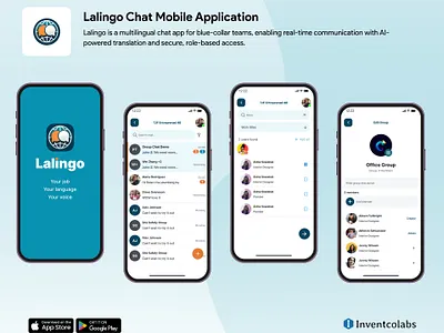 Lalingo Chat Mobile Application graphic design mobileapp