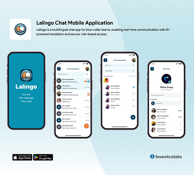 Lalingo Chat Mobile Application graphic design mobileapp