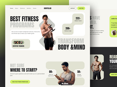 Fitness Landing Page 2025trends bestuidesign bodyfitnessuideisgn cleandesign fitnesslandingpage fitnesstrainer fitnesswebsite healthfitnessdesign healthwebsite landingpagedesign minimaldesign moderndesign populardesign responsivedesign shapedesigner topdesigner uiuxdesign uxdesign visualdesign wellnessui