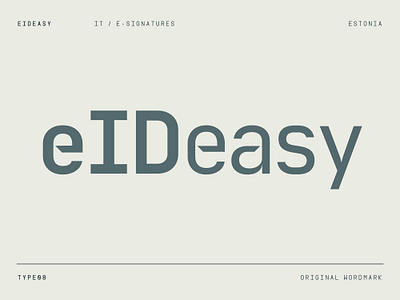 eIDeasy brand branding document easy eid esignature file future lettering logo logotype network online tech typography utilitarian web wordmark