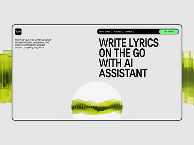 Poetify | AI Assistant 3d ai ai assistant blender concept design grids interaction design interactive interface minimal minimalism swiss design typography ui ux web design website сlean