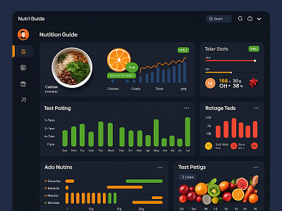 Nutrition Guide Admin Dashboard admin dashboard admin panel analytic chart dashboard diet planner figma graph health healthhy metric nutrition table ui ui designer ux web app wellness