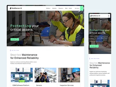 Design + Brand Refresh for MultiSensor AI ai automotive branding clean design green homepage illustrations industrial landing page logo machine manufactoring sensor typography ui web webflow website