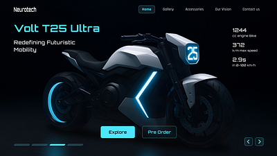 Neuromotive – Redefining the Future of Mobility 3dproductdesign conceptwebsite electricbike futuristic futuristicbike futuristicdashboard futuristicdesign futuristicweb futuristicwebsite landingpage landingweb landingwebsite motiondesign website