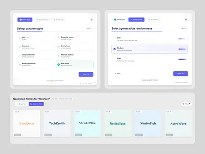 Brandify AI: AI Business Domain Name Generator aibranding aipowered brandidentity branding designforfounders domainnames figma figmadesign namegenerator ui uidesign uiux