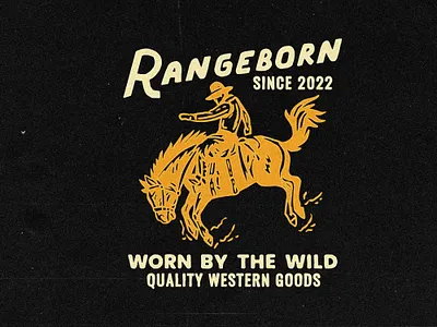 Rangeborn Graphic Design brand branding cowboy design graphic hand drawn horse illustration lettering merch merchandise retro rustic tshirt type typography vector vintage western wild
