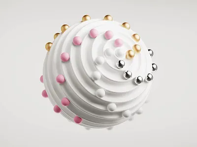 Spinning spheres 3d animation candy design gold graphic design light metal motion graphics pink rotatation silver spin sweet ui white