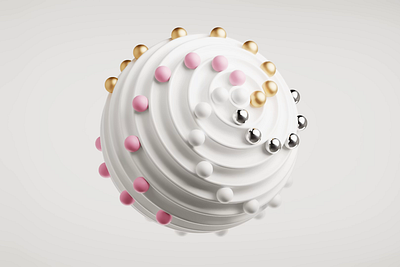 Spinning spheres 3d animation candy design gold graphic design light metal motion graphics pink rotatation silver spin sweet ui white