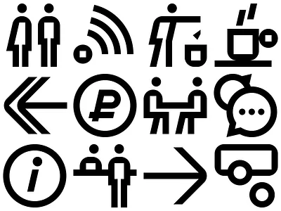 OTP icons grid icon icon system iconset pictogram signage wayfinding