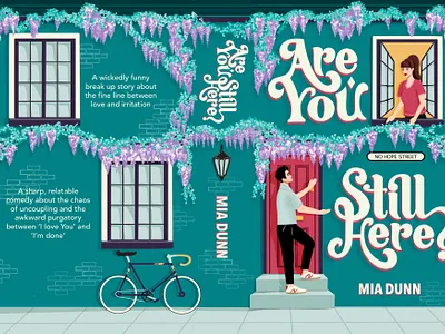 Are You Still Here Book Cover Design book illustration bookcover character design design editorial design female illustrator hand drawn hand lettering illustration passion project procreate romance novel