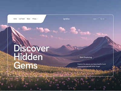 Ignatius - Travel Landing Page 3d adventure agency ai booking branding hiking landing page ticket travel travel ai travel web ui ux website
