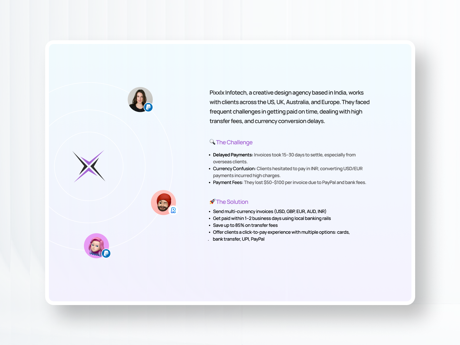 Global payment transfer platform by pixxl X 