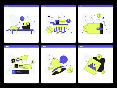 Empty State Illustrations 3d animation app app ui branding character illustration design element empty state flat illustration graphic design illustration line illustration logo minimal illustration motion graphics object illustration ui vector