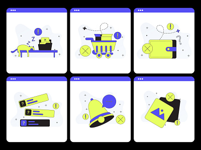 Empty State Illustrations 3d animation app app ui branding character illustration design element empty state flat illustration graphic design illustration line illustration logo minimal illustration motion graphics object illustration ui vector