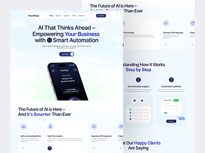 AI Business Tool Website - NeuralEdge ai ai assistance ai landing page ai tool ai website ai website homepage automation landing page saas saas website smart automation smart website web web design website