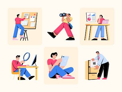 Hiring Illustrations Art Set applicants business candidates career character employees employment hiring hr illustration interview job manager office onboarding opportunity people recruitment talent vacancies